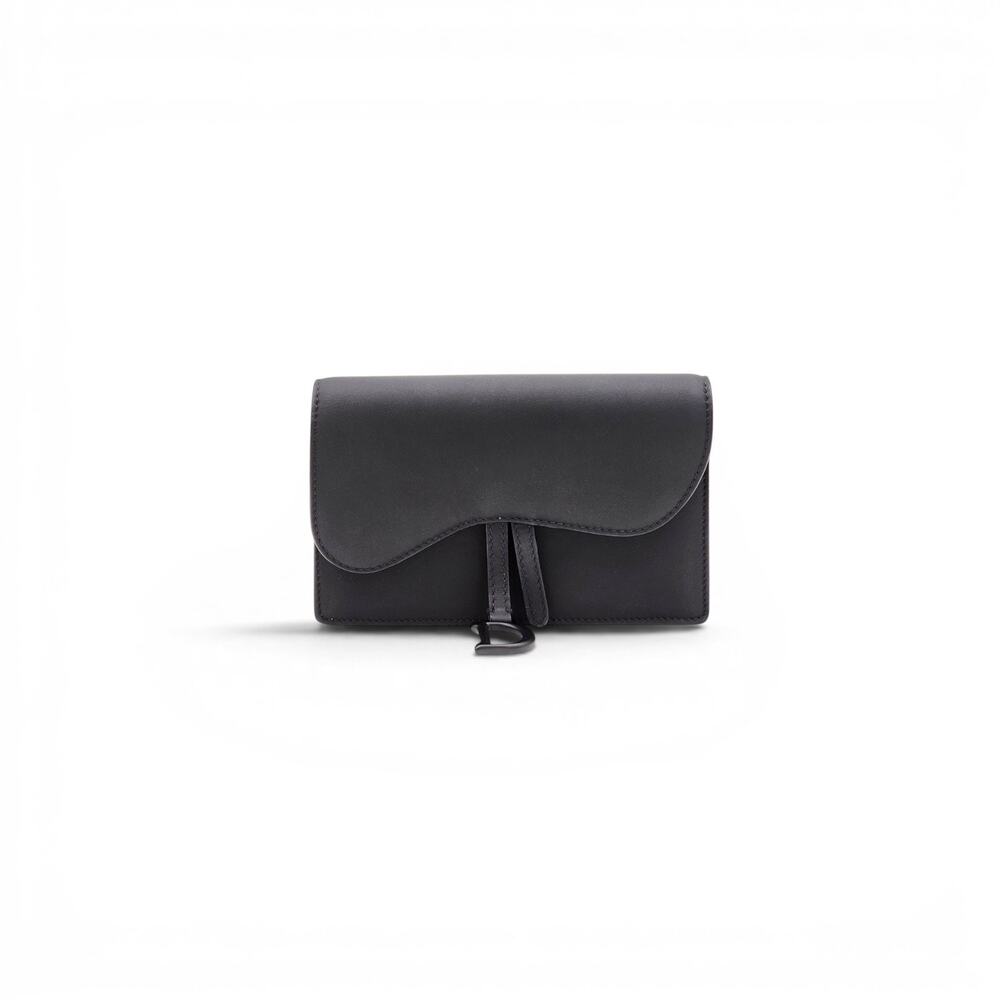 Dior Saddle Belt Bag Fanny Pack Unisex Ultra Matte Black Leather
